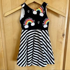 Malia + Kai Size 1T “Rainbow + Rebel” Dress Stripe Skirt Black & White